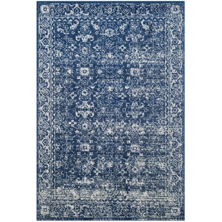 Safavieh Evoke Power Loomed Runner Area Rug, Navy and Ivory - 2 ft.-2 in. x 21 ft. EVK270A-221